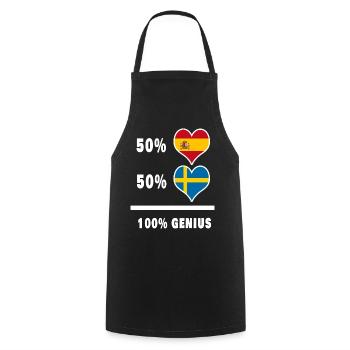 Suède et Espagne génie / cadeau - Tablier de cuisine - noir - Devant - AI Model Male 185 dark (185cm)