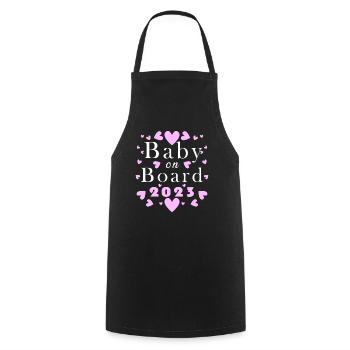 Bébé 2023Fille enceinte 2023 Grossesse - Tablier de cuisine - noir - Devant - AI Model Male 185 dark (185cm)
