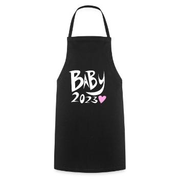 Bébé 2023Fille enceinte 2023 Grossesse - Tablier de cuisine - noir - Devant - AI Model Male 185 dark (185cm)
