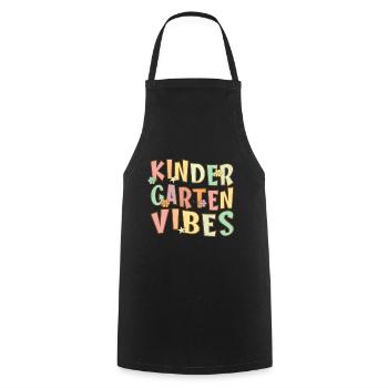 Groovy Hello Kindergarten Vibes Professeur rétro - Tablier de cuisine - noir - Devant - AI Model Male 185 dark (185cm)