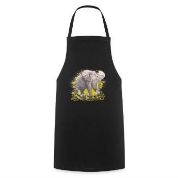 Elephant - Cooking Apron - black - Front - AI Model Male 185 dark (185cm)