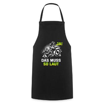 Motocross Tshirt Für Herren Damen Enduro Supermoto - Kochschürze - Schwarz - Vorne - AI Model Male 185 dark (185cm)