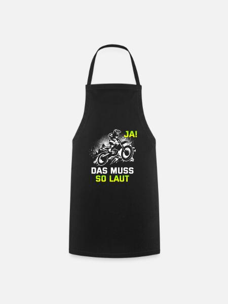 Motocross Tshirt Für Herren Damen Enduro Supermoto - Kochschürze - Schwarz