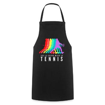 Tous les Chemins Mènent au Tennis - Tablier de cuisine - noir - Devant - AI Model Male 185 dark (185cm)