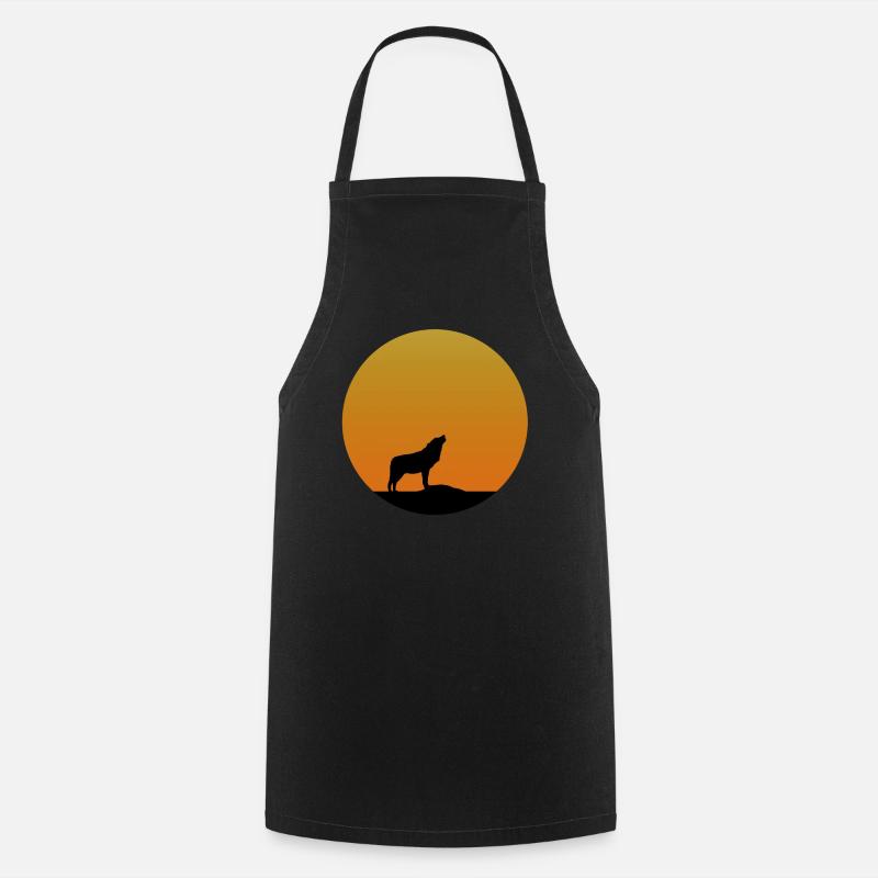 Wolf Sunrise - Kochschürze - Schwarz