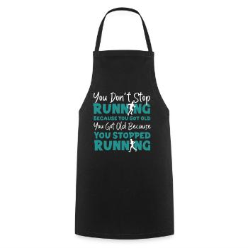 Running Runner Half Marathon - Cooking Apron - black - Front - AI Model Male 185 dark (185cm)