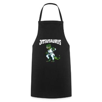 Funny Jiu-Jitsu Jujitsusaurus T-Rex Combat Costume - Cooking Apron - black - Front - AI Model Male 185 dark (185cm)