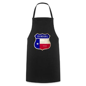 Edinburg Texas Wappen Flaggen Design - Kochschürze - Schwarz - Vorne - AI Model Male 185 dark (185cm)