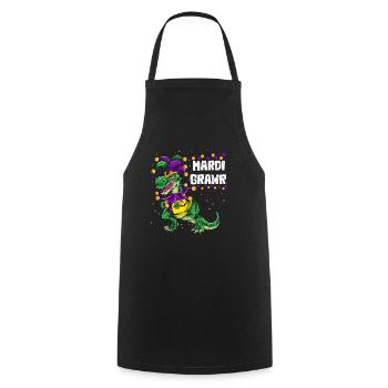 Mardi Grawr Fool's Costume T-Rex Dinosaur Kids - Cooking Apron - black - Front - AI Model Male 185 dark (185cm)