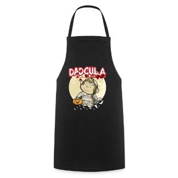 Dadcula Dracula Vampire Papa Drôle Fête d’Halloween - Tablier de cuisine - noir - Devant - AI Model Male 185 dark (185cm)