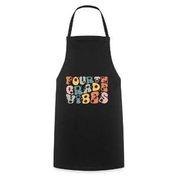 Fourth Grade Vibes - 4th Grade Team Retro 1st Day - Cooking Apron - black - Front - AI Model Male 185 dark (185cm)