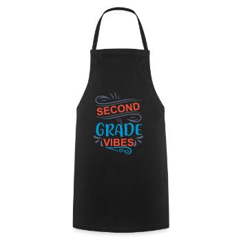 Back To School Second Grade Vibes Retro Teacher - Cooking Apron - black - Front - AI Model Male 185 dark (185cm)