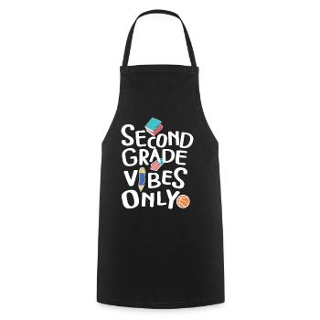 Back To School Second Grade Vibes Retro Teacher - Cooking Apron - black - Front - AI Model Male 185 dark (185cm)