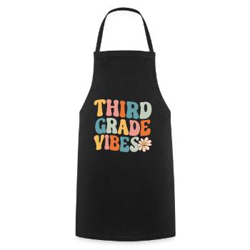 Third Grade Vibes - 3rd Grade Team Retro 1st Day - Cooking Apron - black - Front - AI Model Male 185 dark (185cm)