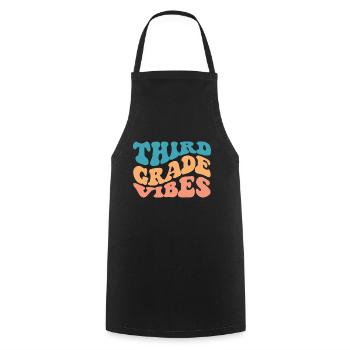Third Grade Vibes - 3rd Grade Team Retro 1st Day - Cooking Apron - black - Front - AI Model Male 185 dark (185cm)