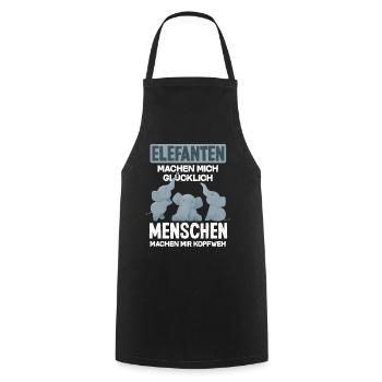 Elefant Tiere Liebe Geschenk - Kochschürze - Schwarz - Vorne - AI Model Male 185 dark (185cm)