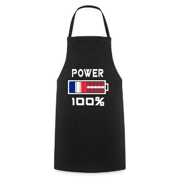 Latvia and France Power 100% - Cooking Apron - black - Front - AI Model Male 185 dark (185cm)