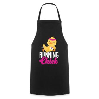 Running Runner Half Marathon - Cooking Apron - black - Front - AI Model Male 185 dark (185cm)