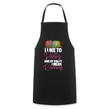 Running Runner Half Marathon I - Cooking Apron - black - Front - AI Model Male 185 dark (185cm)