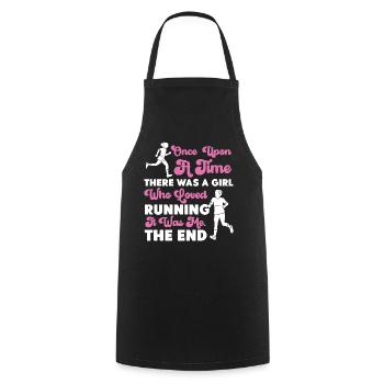 Running Runner Half Marathon Girl - Kochschürze - Schwarz - Vorne - AI Model Male 185 dark (185cm)