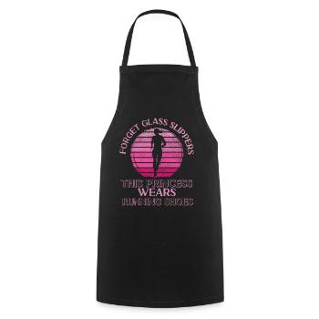 Running Runner Half Marathon Girl - Cooking Apron - black - Front - AI Model Male 185 dark (185cm)