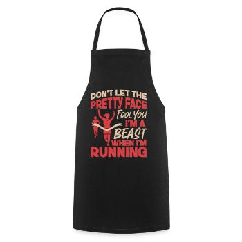 Running Runner Semi-Marathon Fille - Tablier de cuisine - noir - Devant - AI Model Male 185 dark (185cm)