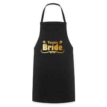 Team Bride en or - Tablier de cuisine - noir - Devant - AI Model Male 185 dark (185cm)