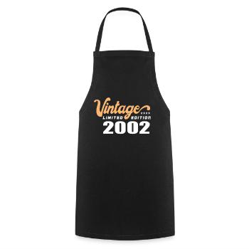 Vintage Anniversaire Anniversaire Rétro 2002 Limité - Tablier de cuisine - noir - Devant - AI Model Male 185 dark (185cm)