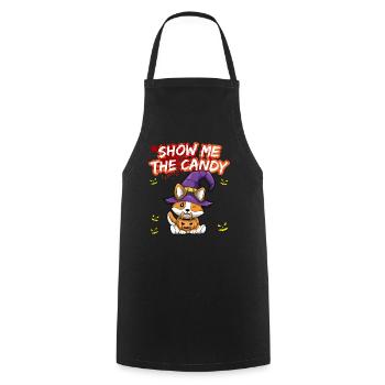 Show Me The Candy Halloween Costume Trick Or Treat - Cooking Apron - black - Front - AI Model Male 185 dark (185cm)