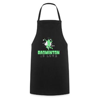 Badminton - Kochschürze - Schwarz - Vorne - AI Model Male 185 dark (185cm)