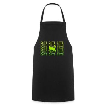 Cat - Cooking Apron - black - Front - AI Model Male 185 dark (185cm)