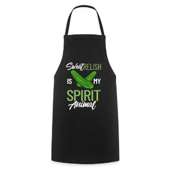 Süßes Relish Essiggurken Flasche Gewürzglas - Kochschürze - Schwarz - Vorne - AI Model Male 185 dark (185cm)
