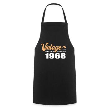 Vintage Anniversaire Anniversaire Rétro 1968 Limité - Tablier de cuisine - noir - Devant - AI Model Male 185 dark (185cm)