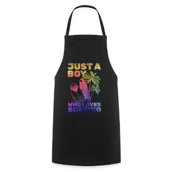 Water surfer Just a boy who wants to surf and - Cooking Apron - black - Front - AI Model Male 185 dark (185cm)