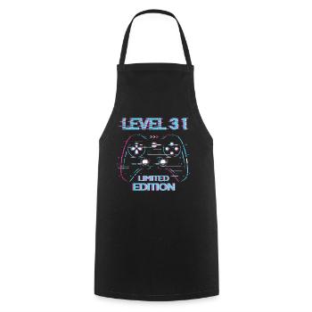 Birthday Level 31 Gaming Limited Edition Gamer - Cooking Apron - black - Front - AI Model Male 185 dark (185cm)