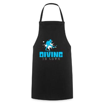 Dicton de plongée - Tablier de cuisine - noir - Devant - AI Model Male 185 dark (185cm)