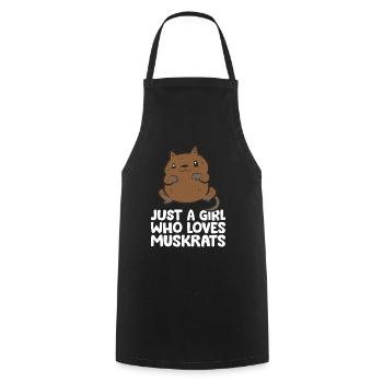 Juste une fille qui aime les rats musqués - Tablier de cuisine - noir - Devant - AI Model Male 185 dark (185cm)