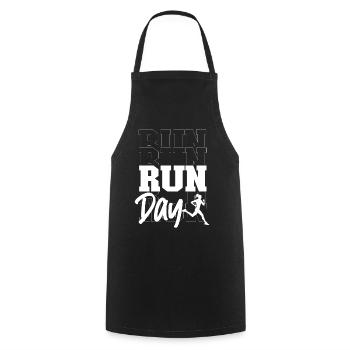 Running Runner Half Marathon - Cooking Apron - black - Front - AI Model Male 185 dark (185cm)