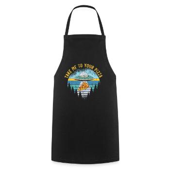 Take me to your pizza Italian food - Cooking Apron - black - Front - AI Model Male 185 dark (185cm)