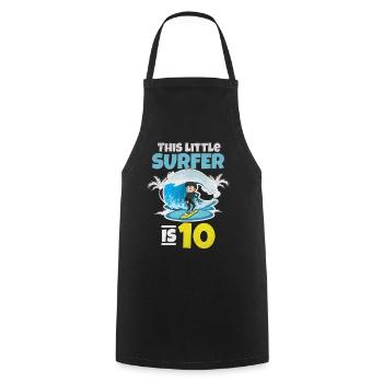 Surfen: Dieser kleine Surfer ist 10 Jahre Surfer - Kochschürze - Schwarz - Vorne - AI Model Male 185 dark (185cm)