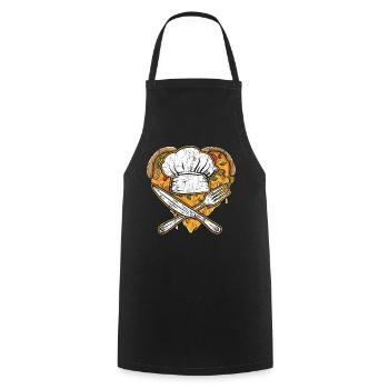 Pizza Chef Pizza Lover Italian Food Piz - Cooking Apron - black - Front - AI Model Male 185 dark (185cm)