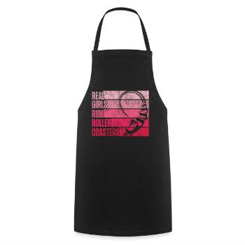 Roller Coaster Girl Retro Vintage - Cooking Apron - black - Front - AI Model Male 185 dark (185cm)