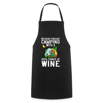 Camping Wine Drinker Beginner Camper Hiking - Cooking Apron - black - Front - AI Model Male 185 dark (185cm)