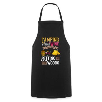 Camping Wine Drinker Beginner Camper Hiking - Cooking Apron - black - Front - AI Model Male 185 dark (185cm)