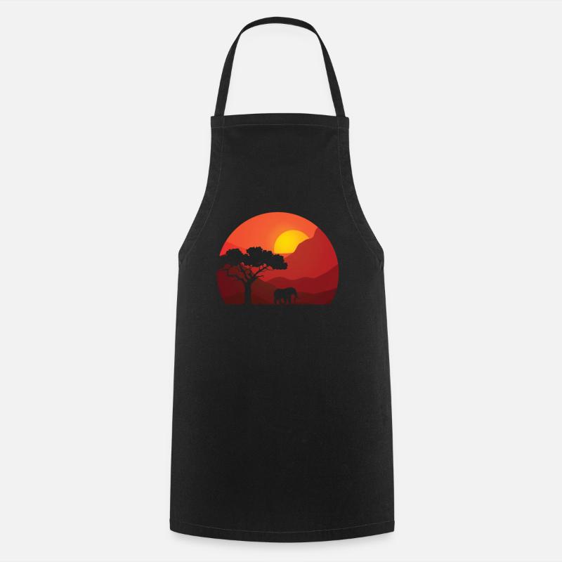 Savanne Elefant Design - Kochschürze - Schwarz