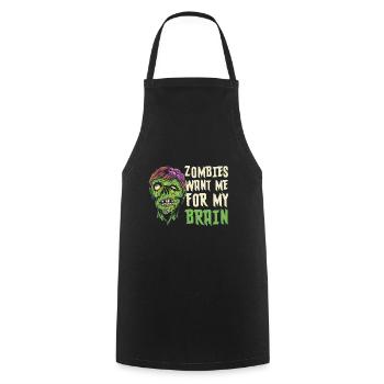 Scary halloween pumpkin witches zombie ghosts - Cooking Apron - black - Front - AI Model Male 185 dark (185cm)