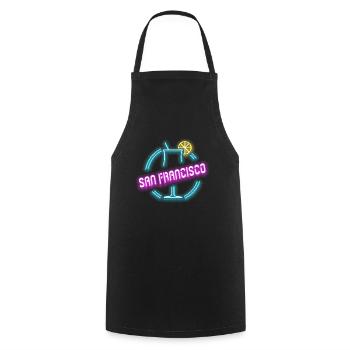 San Francisco cocktail summer design - Cooking Apron - black - Front - AI Model Male 185 dark (185cm)