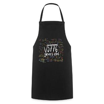 Square Root of 5776 Math Nerd 76th Birthday - Cooking Apron - black - Front - AI Model Male 185 dark (185cm)