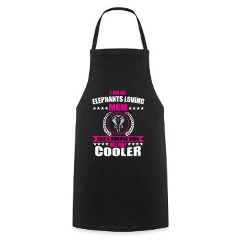 Funny Elephant Mama - Cooking Apron - black - Front - AI Model Male 185 dark (185cm)
