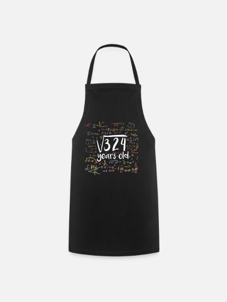 Racine carrée de 324 math nerd 18e anniversaire - Tablier de cuisine - noir